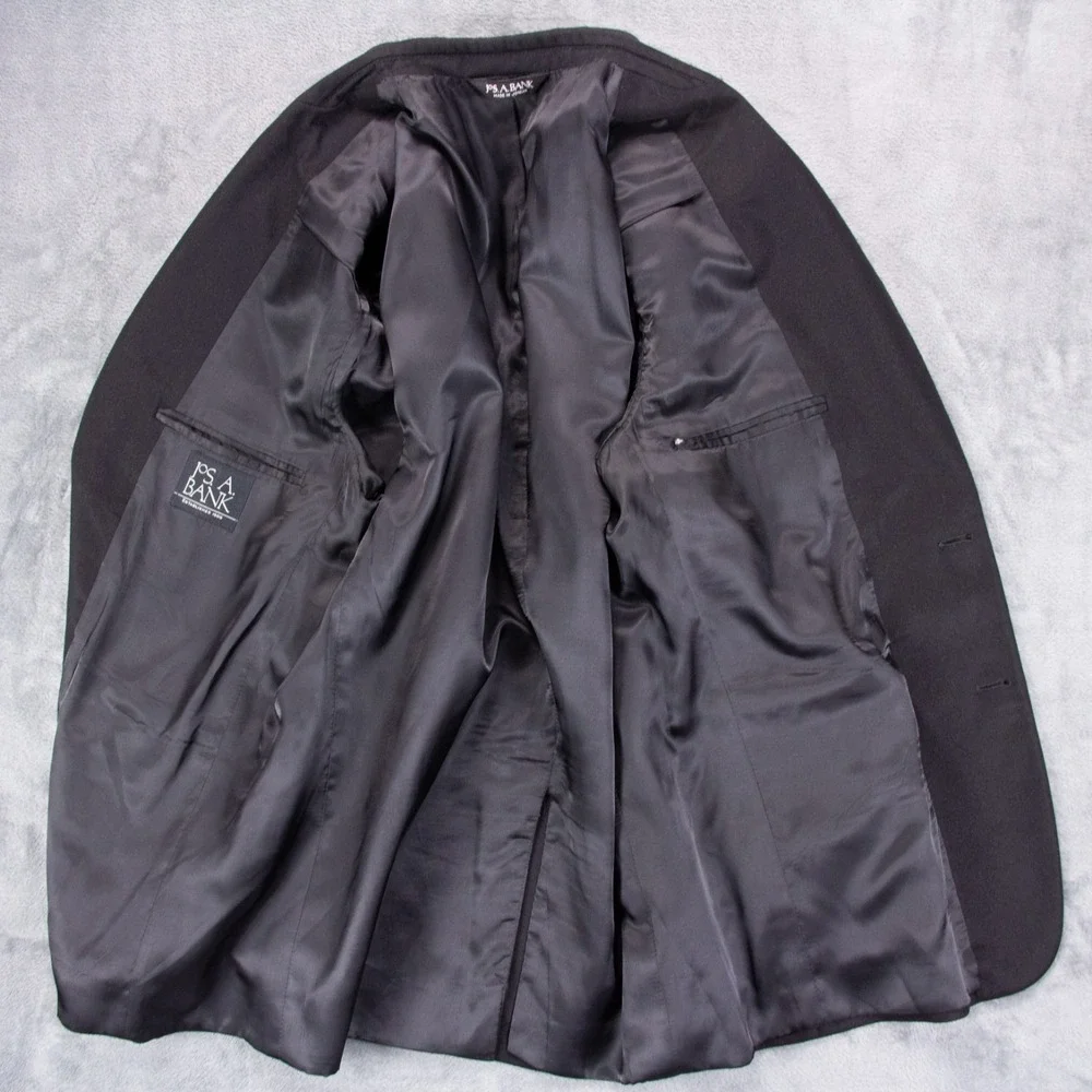 Jos A Bank Mens 42S Black 100% Cashmere Gold Button Blazer Sport Coat 2 BTN‎